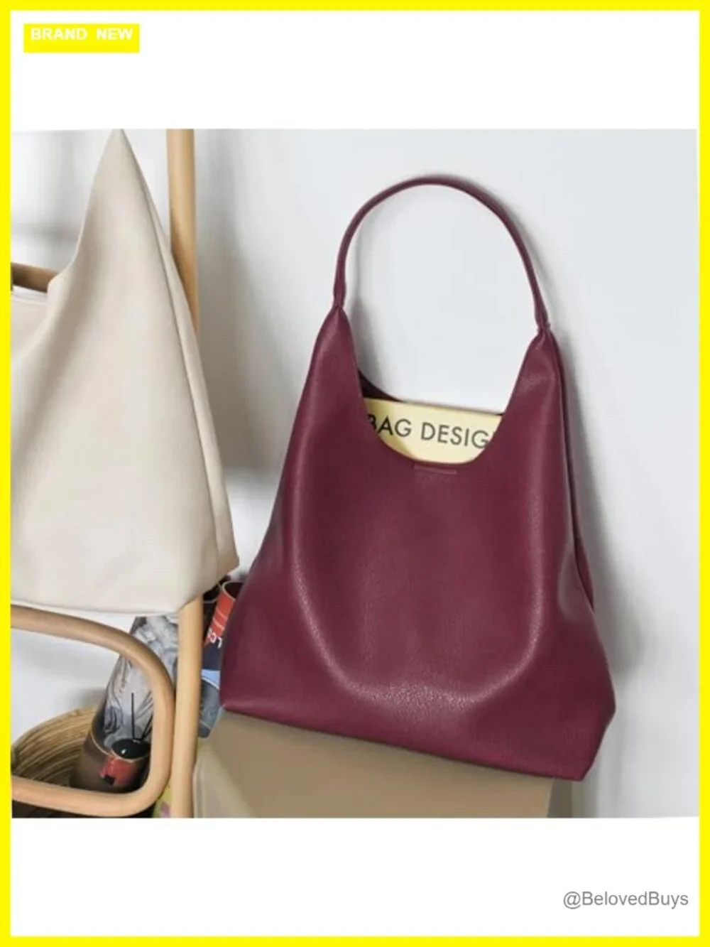 Soft Vegan Leather Slouchy Hobo Bag with Magnetic Closure for Women Shoulder